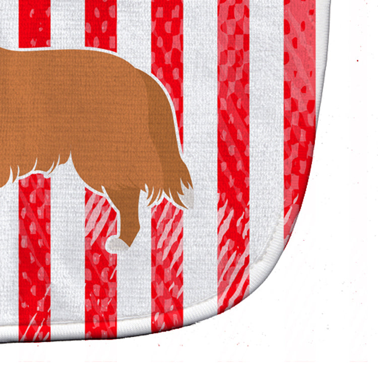 USA Patriotic Collie Baby Bib Easy-Clean Baby Bib Baby Feeding Accessory Baby Mealtime Essential, 10 x 13, Multicolor