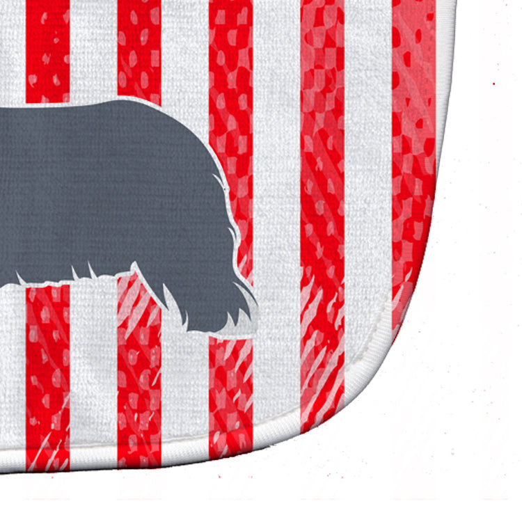 USA Patriotic Bearded Collie Baby Bib Easy-Clean Baby Bib Baby Feeding Accessory Baby Mealtime Essential, 10 x 13, Multicolor