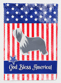 USA Patriotic Bearded Collie House Flag 28x40 Porch Sleeve Pole Decorative Outside Yard Banner Artwork Wall Hanging, Polyester
