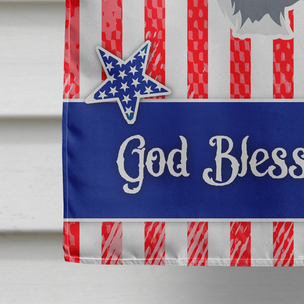 USA Patriotic Bearded Collie House Flag 28x40 Porch Sleeve Pole Decorative Outside Yard Banner Artwork Wall Hanging, Polyester