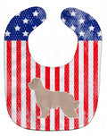 USA Patriotic Pyrenean Shepherd Baby Bib Easy-Clean Baby Bib Baby Feeding Accessory Baby Mealtime Essential, 10 x 13, Multicolor