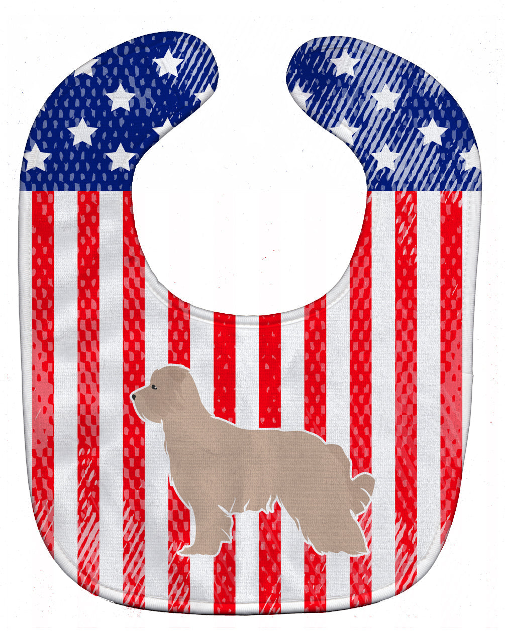 USA Patriotic Pyrenean Shepherd Baby Bib Easy-Clean Baby Bib Baby Feeding Accessory Baby Mealtime Essential, 10 x 13, Multicolor