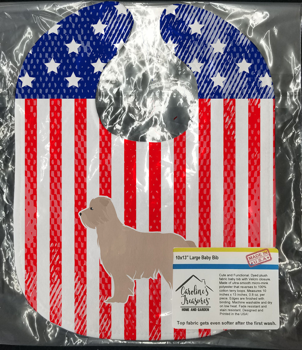 USA Patriotic Pyrenean Shepherd Baby Bib Easy-Clean Baby Bib Baby Feeding Accessory Baby Mealtime Essential, 10 x 13, Multicolor