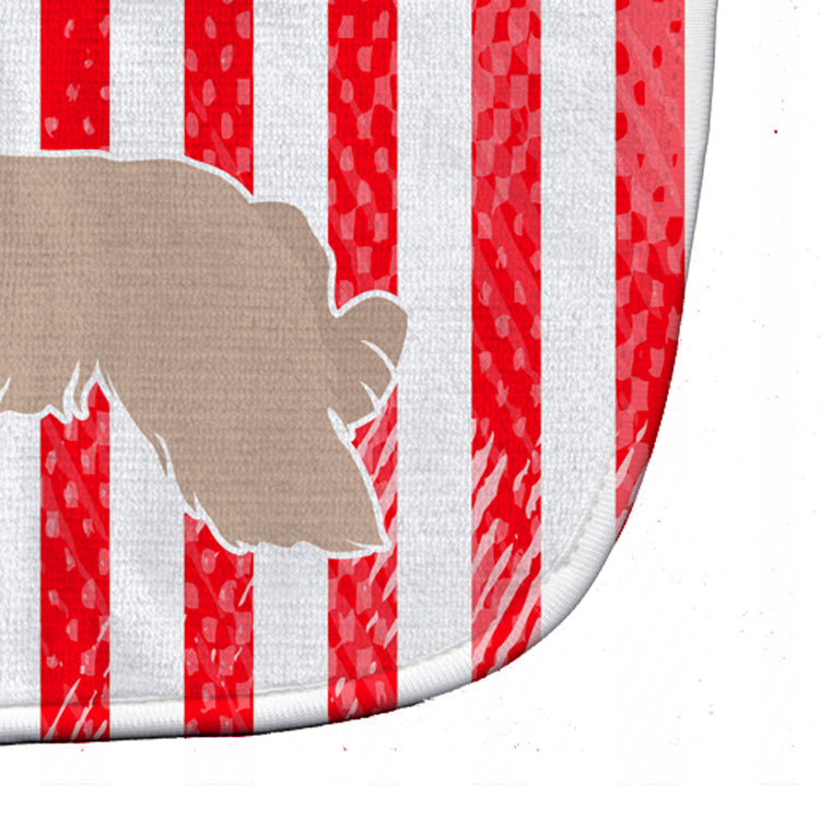 USA Patriotic Pyrenean Shepherd Baby Bib Easy-Clean Baby Bib Baby Feeding Accessory Baby Mealtime Essential, 10 x 13, Multicolor