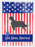 USA Patriotic Bernese Mountain Dog House Flag 28x40 Porch Sleeve Pole Decorative Outside Yard Banner Artwork Wall Hanging, Polyester