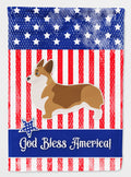 USA Patriotic Corgi House Flag 28x40 Porch Sleeve Pole Decorative Outside Yard Banner Artwork Wall Hanging, Polyester
