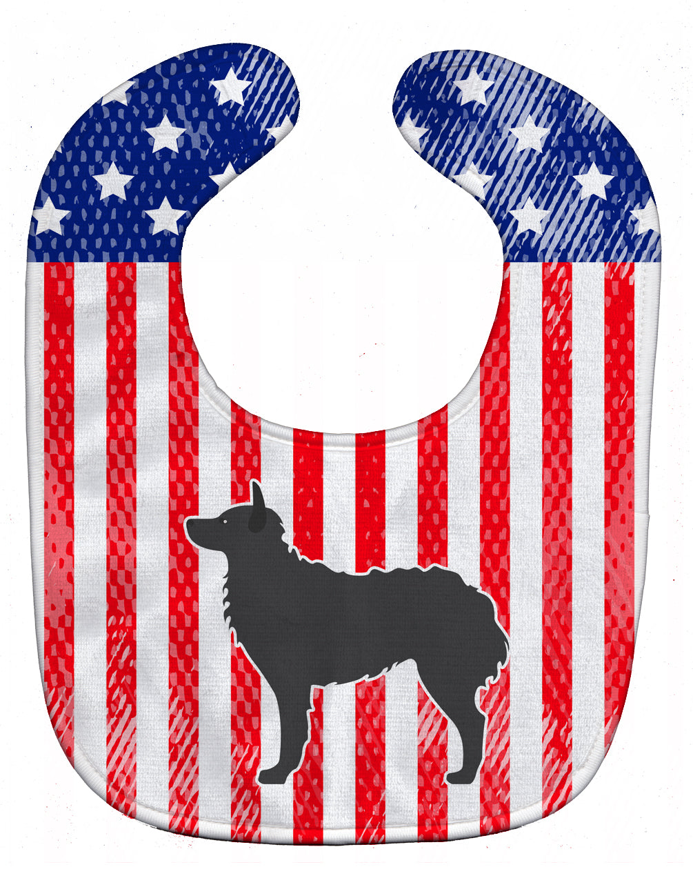 USA Patriotic Croatian Sheepdog Baby Bib Easy-Clean Baby Bib Baby Feeding Accessory Baby Mealtime Essential, 10 x 13, Multicolor