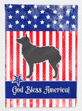 USA Patriotic Croatian Sheepdog House Flag 28x40 Porch Sleeve Pole Decorative Outside Yard Banner Artwork Wall Hanging, Polyester
