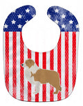 USA Patriotic Red Border Collie Baby Bib Easy-Clean Baby Bib Baby Feeding Accessory Baby Mealtime Essential, 10 x 13, Multicolor