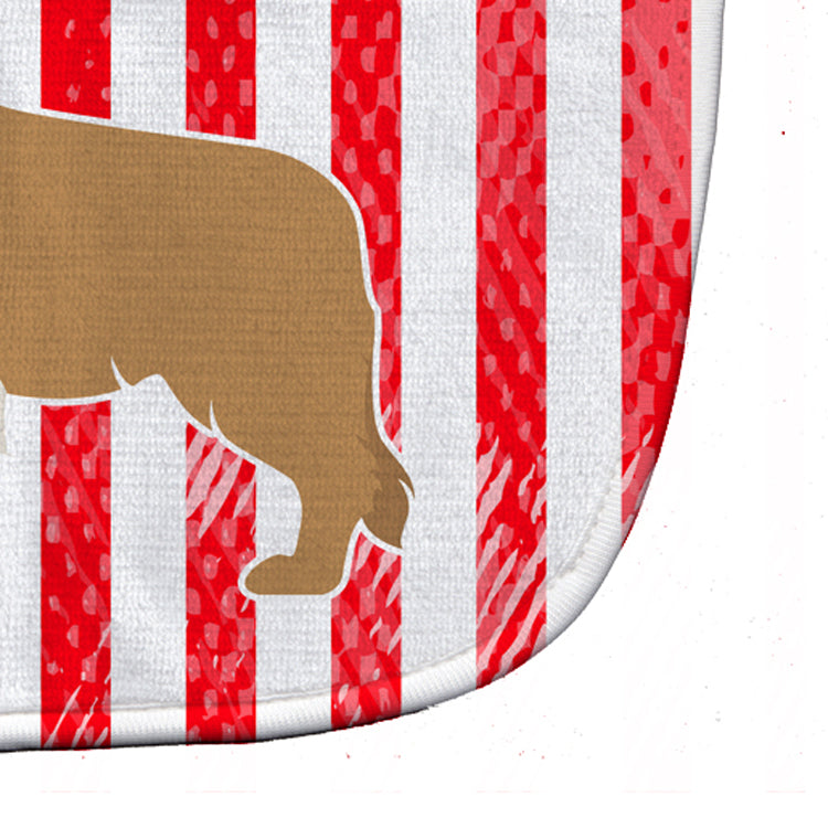 USA Patriotic Red Border Collie Baby Bib Easy-Clean Baby Bib Baby Feeding Accessory Baby Mealtime Essential, 10 x 13, Multicolor