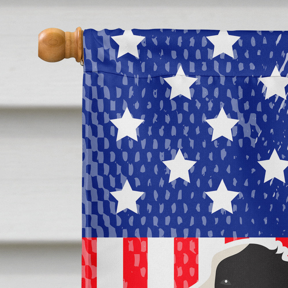 USA Patriotic Black Border Collie House Flag 28x40 Porch Sleeve Pole Decorative Outside Yard Banner Artwork Wall Hanging, Polyester