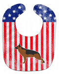 USA Patriotic German Shepherd Baby Bib Easy-Clean Baby Bib Baby Feeding Accessory Baby Mealtime Essential, 10 x 13, Multicolor