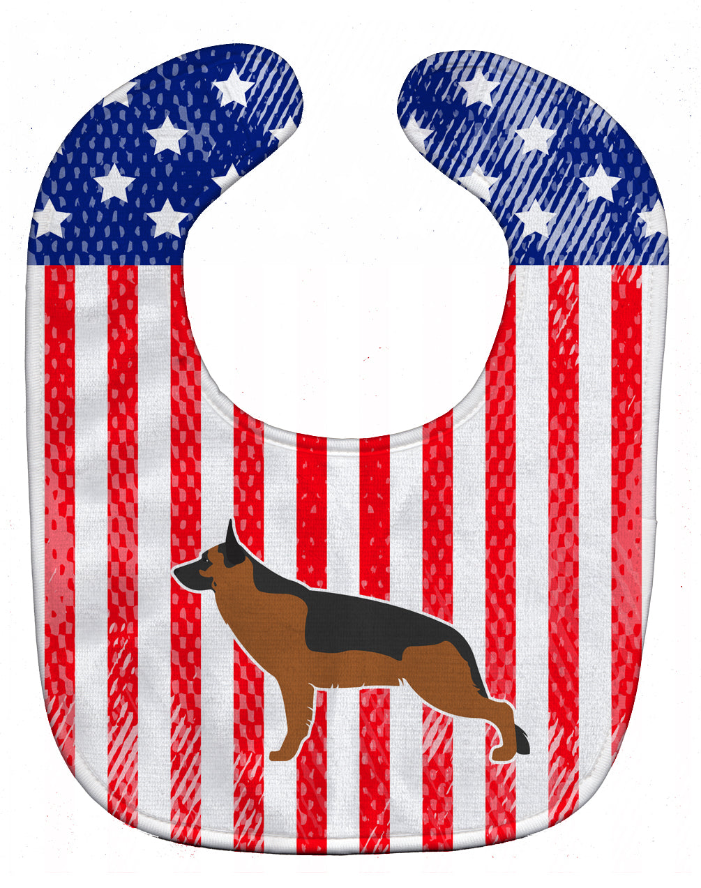 USA Patriotic German Shepherd Baby Bib Easy-Clean Baby Bib Baby Feeding Accessory Baby Mealtime Essential, 10 x 13, Multicolor