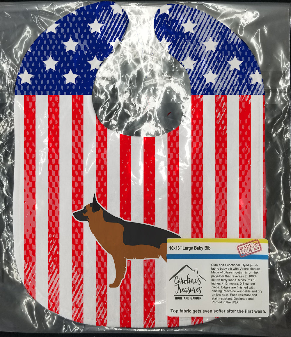 USA Patriotic German Shepherd Baby Bib Easy-Clean Baby Bib Baby Feeding Accessory Baby Mealtime Essential, 10 x 13, Multicolor