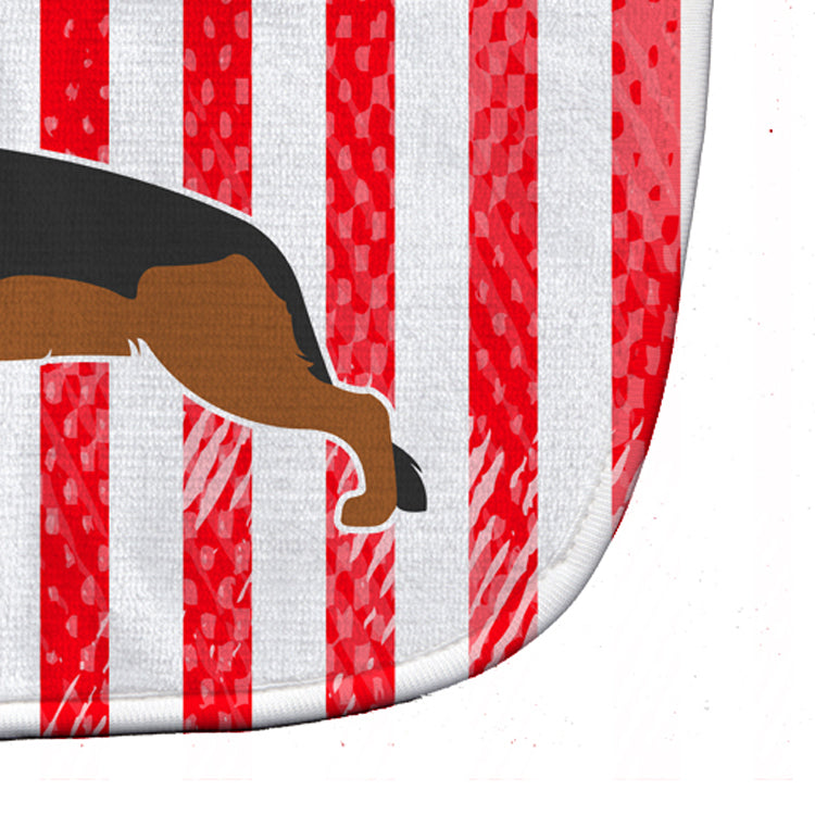 USA Patriotic German Shepherd Baby Bib Easy-Clean Baby Bib Baby Feeding Accessory Baby Mealtime Essential, 10 x 13, Multicolor