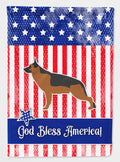 USA Patriotic German Shepherd House Flag 28x40 Porch Sleeve Pole Decorative Outside Yard Banner Artwork Wall Hanging, Polyester