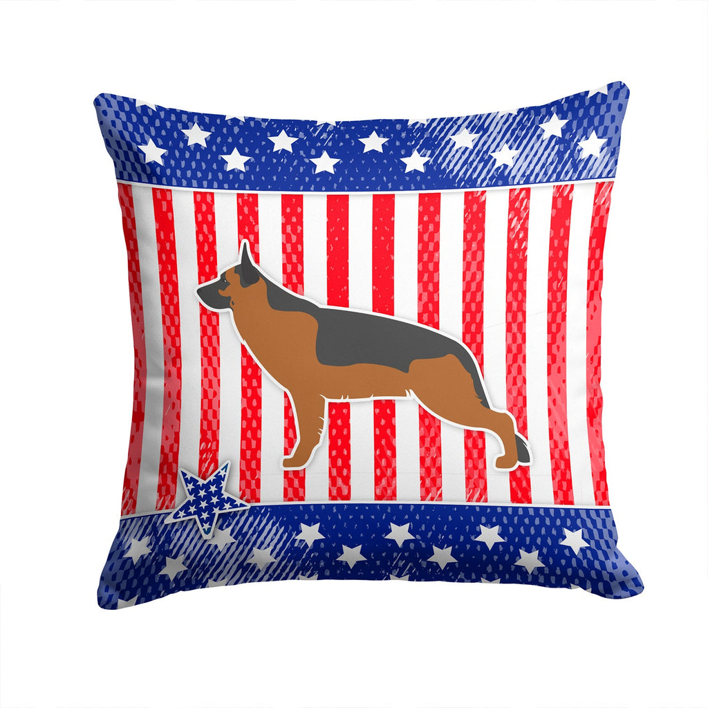 USA Patriotic German Shepherd Decorative Throw Pillow 14x14 Indoor Outdoor Accent Cushion, Fabric Cover with Insert for Sofa, Bed, Porch & Living Room