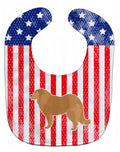 USA Patriotic Caucasian Shepherd Dog Baby Bib Easy-Clean Baby Bib Baby Feeding Accessory Baby Mealtime Essential, 10 x 13, Multicolor