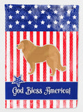 USA Patriotic Caucasian Shepherd Dog House Flag 28x40 Porch Sleeve Pole Decorative Outside Yard Banner Artwork Wall Hanging, Polyester