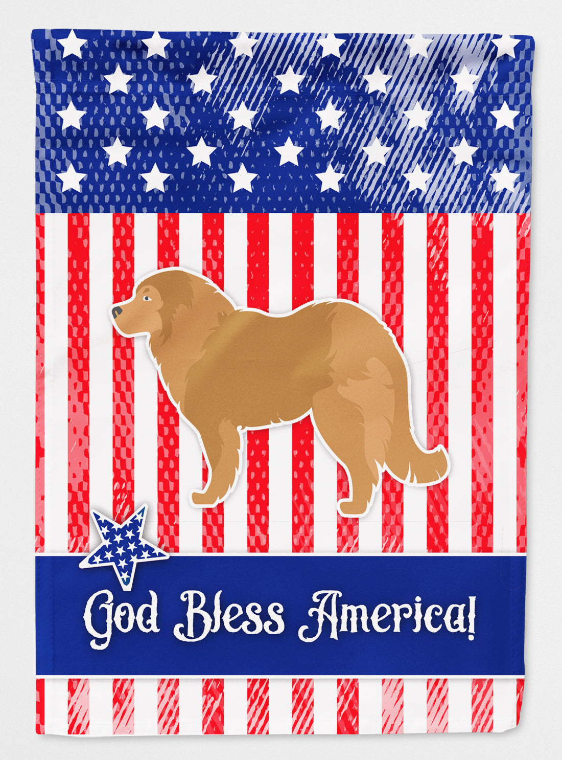 USA Patriotic Caucasian Shepherd Dog House Flag 28x40 Porch Sleeve Pole Decorative Outside Yard Banner Artwork Wall Hanging, Polyester