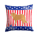 USA Patriotic Caucasian Shepherd Dog Decorative Throw Pillow 14x14 Indoor Outdoor Accent Cushion, Fabric Cover with Insert for Sofa, Bed, Porch & Living Room