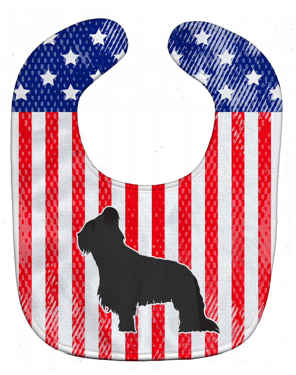USA Patriotic Briard Baby Bib Easy-Clean Baby Bib Baby Feeding Accessory Baby Mealtime Essential, 10 x 13, Multicolor