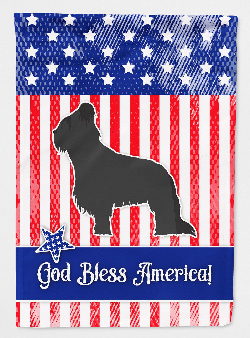 USA Patriotic Briard House Flag 28x40 Porch Sleeve Pole Decorative Outside Yard Banner Artwork Wall Hanging, Polyester