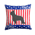 USA Patriotic Briard Decorative Throw Pillow 14x14 Indoor Outdoor Accent Cushion, Fabric Cover with Insert for Sofa, Bed, Porch & Living Room