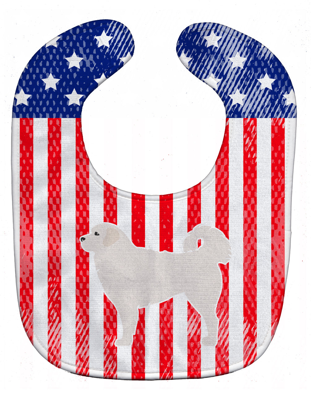 USA Patriotic Polish Tatra Sheepdog Baby Bib Easy-Clean Baby Bib Baby Feeding Accessory Baby Mealtime Essential, 10 x 13, Multicolor