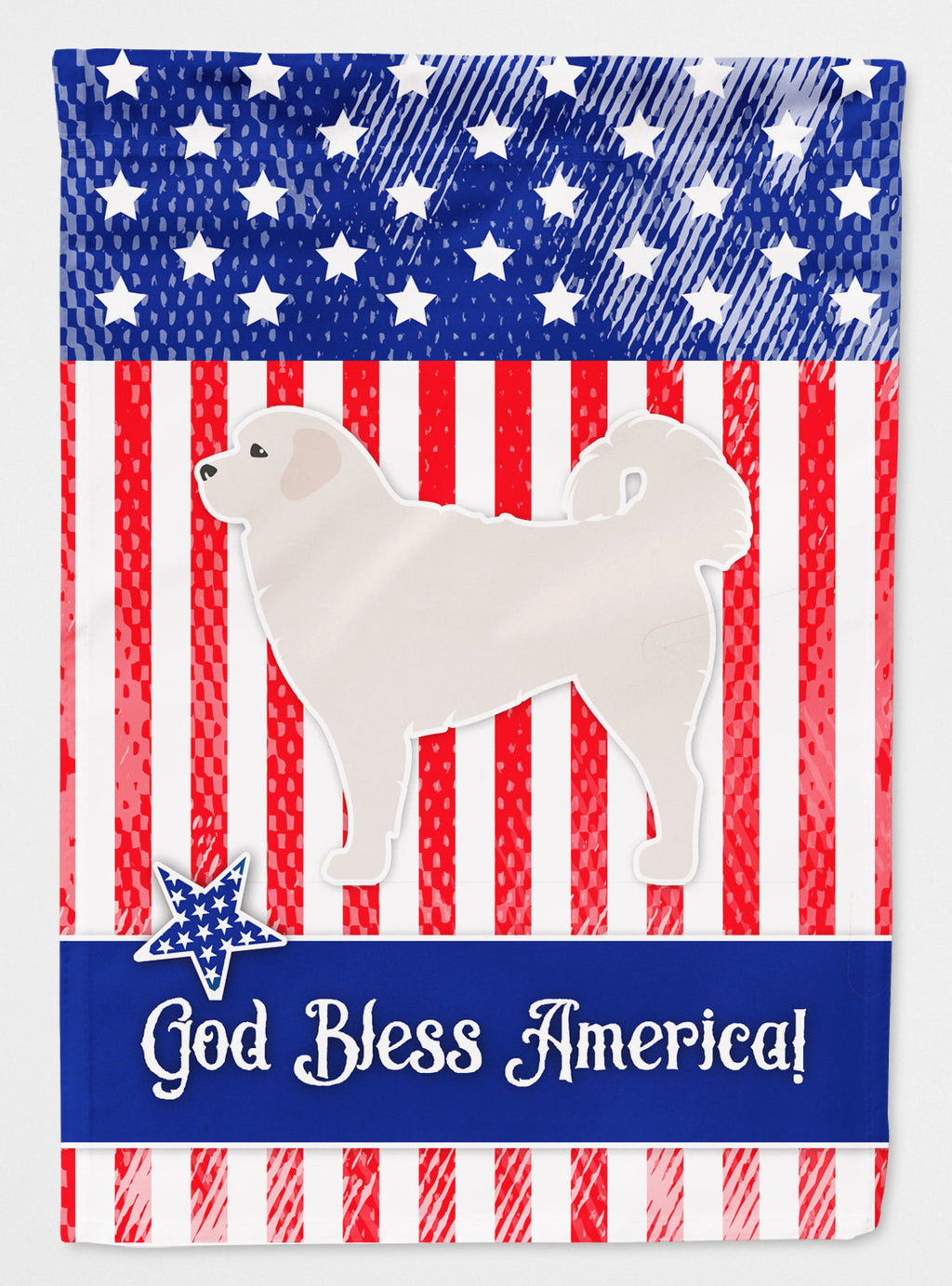USA Patriotic Polish Tatra Sheepdog House Flag 28x40 Porch Sleeve Pole Decorative Outside Yard Banner Artwork Wall Hanging, Polyester