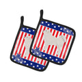 USA Patriotic Polish Tatra Sheepdog Pot Holder Set of 2 Heat Resistant Quilted Hot Pads 7.5 x 7.5 Inch, Insulated Kitchen Trivets for Cooking & Baking