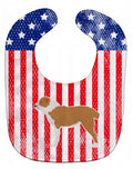USA Patriotic Central Asian Shepherd Dog Baby Bib Easy-Clean Baby Bib Baby Feeding Accessory Baby Mealtime Essential, 10 x 13, Multicolor