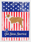 USA Patriotic Central Asian Shepherd Dog House Flag 28x40 Porch Sleeve Pole Decorative Outside Yard Banner Artwork Wall Hanging, Polyester