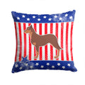 USA Patriotic Australian Kelpie Dog Decorative Throw Pillow 14x14 Indoor Outdoor Accent Cushion, Fabric Cover with Insert for Sofa, Bed, Porch & Living Room