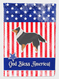 USA Patriotic Sheltie/Shetland Sheepdog House Flag 28x40 Porch Sleeve Pole Decorative Outside Yard Banner Artwork Wall Hanging, Polyester