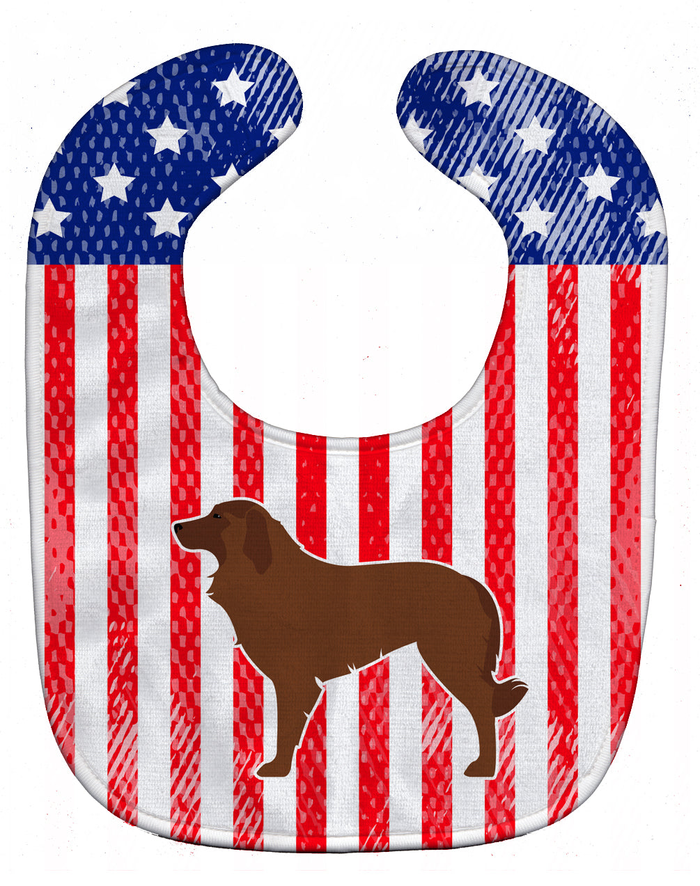 USA Patriotic Portuguese Sheepdog Dog Baby Bib Easy-Clean Baby Bib Baby Feeding Accessory Baby Mealtime Essential, 10 x 13, Multicolor