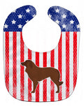 USA Patriotic Portuguese Sheepdog Dog Baby Bib Easy-Clean Baby Bib Baby Feeding Accessory Baby Mealtime Essential, 10 x 13, Multicolor