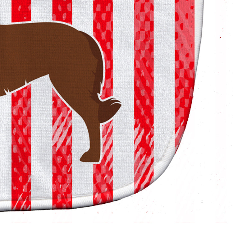 USA Patriotic Portuguese Sheepdog Dog Baby Bib Easy-Clean Baby Bib Baby Feeding Accessory Baby Mealtime Essential, 10 x 13, Multicolor