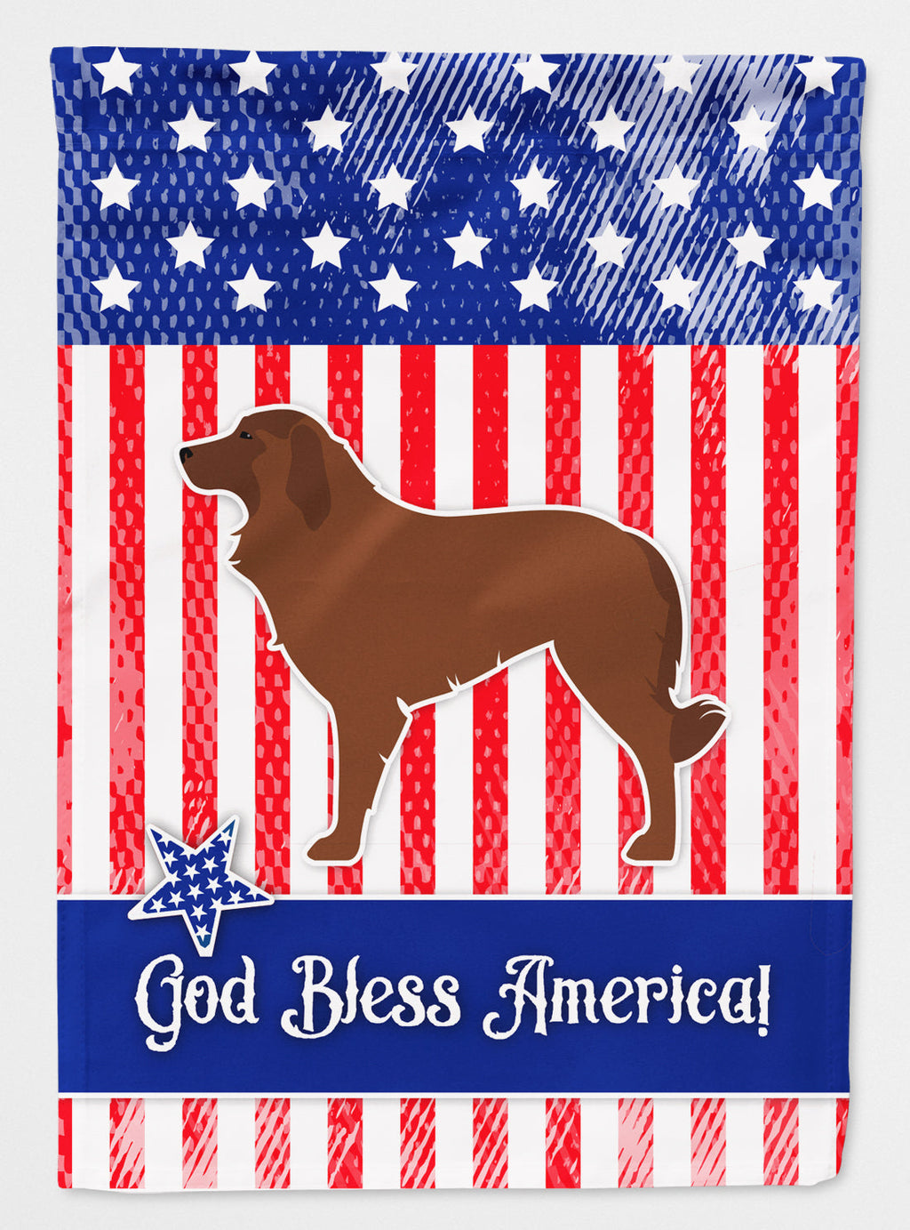 USA Patriotic Portuguese Sheepdog Dog House Flag 28x40 Porch Sleeve Pole Decorative Outside Yard Banner Artwork Wall Hanging, Polyester