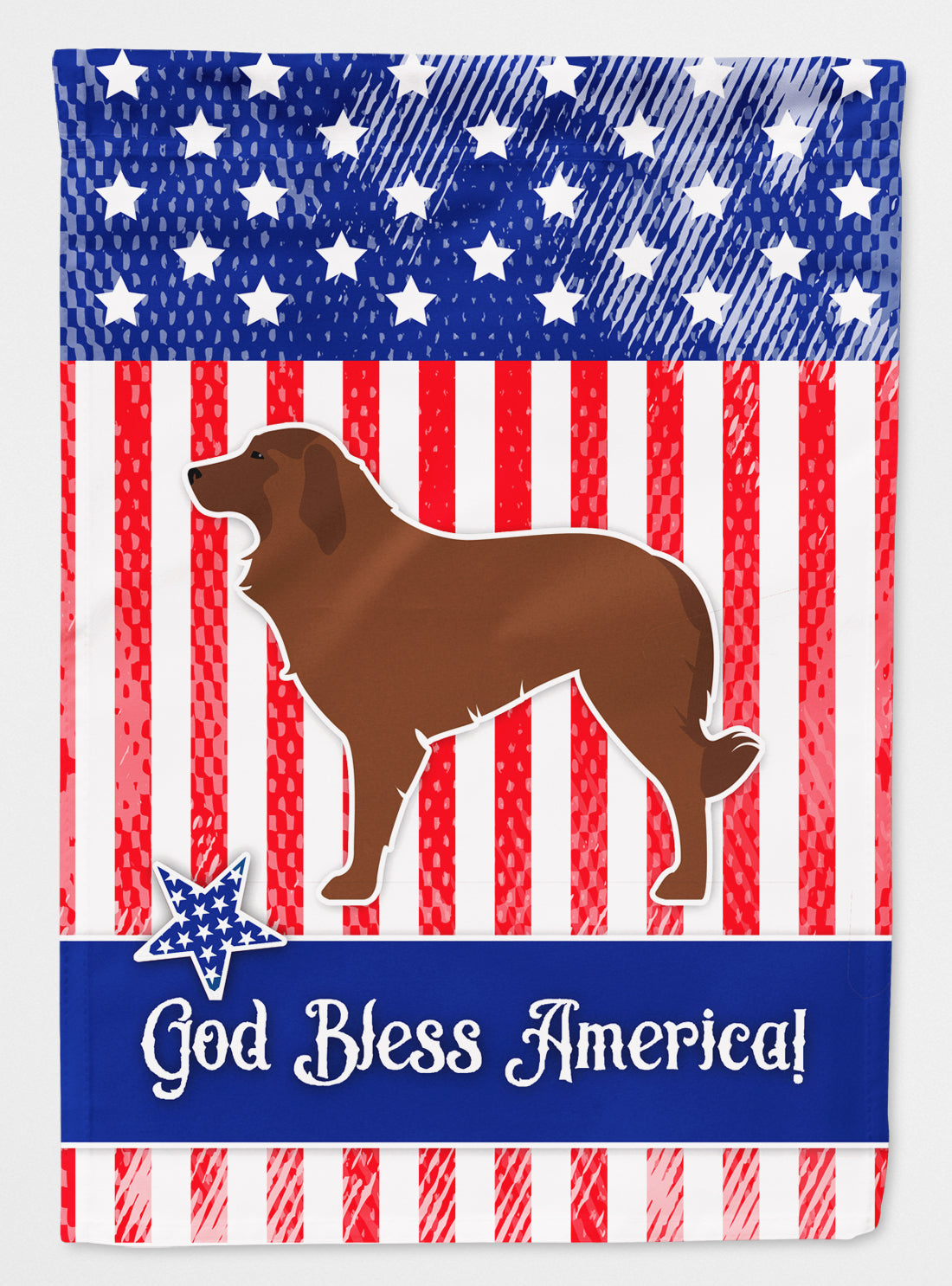 USA Patriotic Portuguese Sheepdog Dog House Flag 28x40 Porch Sleeve Pole Decorative Outside Yard Banner Artwork Wall Hanging, Polyester