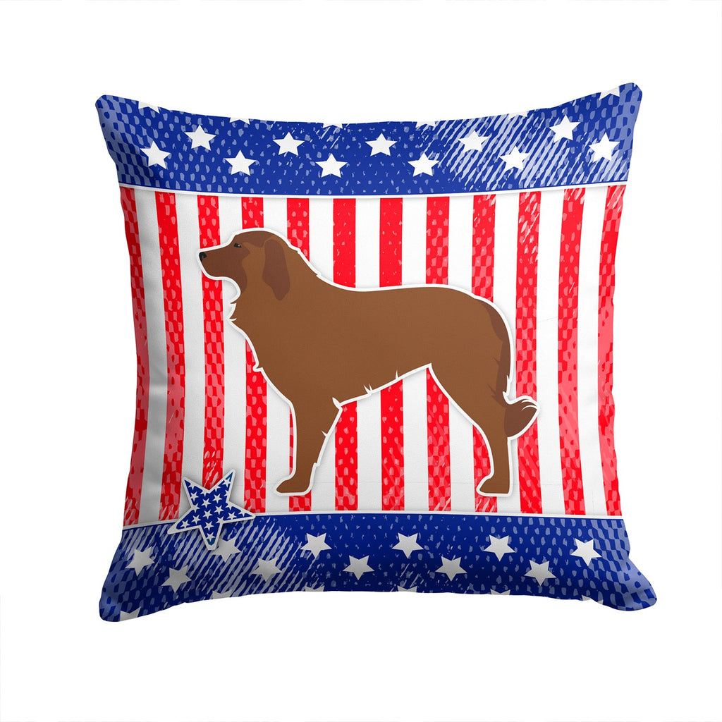 USA Patriotic Portuguese Sheepdog Dog Decorative Throw Pillow 14x14 Indoor Outdoor Accent Cushion, Fabric Cover with Insert for Sofa, Bed, Porch & Living Room