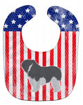 USA Patriotic Polish Lowland Sheepdog Dog Baby Bib Easy-Clean Baby Bib Baby Feeding Accessory Baby Mealtime Essential, 10 x 13, Multicolor