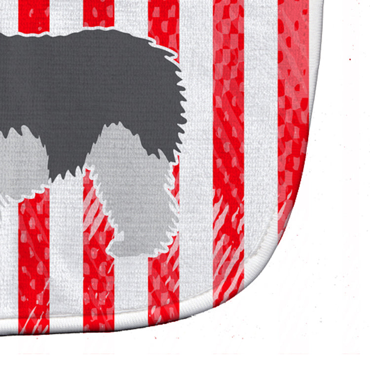 USA Patriotic Polish Lowland Sheepdog Dog Baby Bib Easy-Clean Baby Bib Baby Feeding Accessory Baby Mealtime Essential, 10 x 13, Multicolor