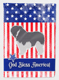 USA Patriotic Polish Lowland Sheepdog Dog House Flag 28x40 Porch Sleeve Pole Decorative Outside Yard Banner Artwork Wall Hanging, Polyester