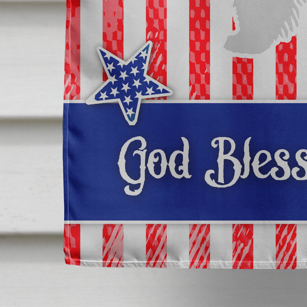 USA Patriotic Polish Lowland Sheepdog Dog House Flag 28x40 Porch Sleeve Pole Decorative Outside Yard Banner Artwork Wall Hanging, Polyester