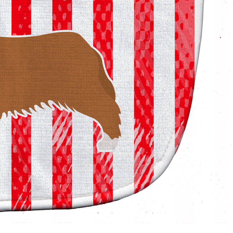 USA Patriotic Australian Shepherd Dog Baby Bib Easy-Clean Baby Bib Baby Feeding Accessory Baby Mealtime Essential, 10 x 13, Multicolor