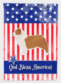 USA Patriotic Australian Shepherd Dog House Flag 28x40 Porch Sleeve Pole Decorative Outside Yard Banner Artwork Wall Hanging, Polyester