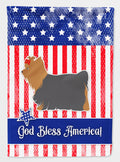 USA Patriotic Yorkshire Terrier Yorkie House Flag 28x40 Porch Sleeve Pole Decorative Outside Yard Banner Artwork Wall Hanging, Polyester