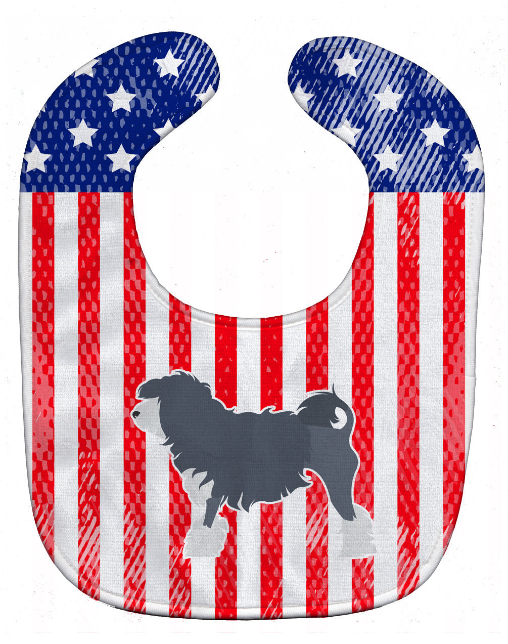 USA Patriotic Lowchen Baby Bib Easy-Clean Baby Bib Baby Feeding Accessory Baby Mealtime Essential, 10 x 13, Multicolor