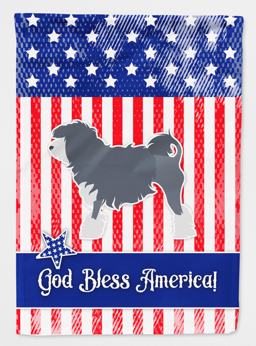USA Patriotic Lowchen House Flag 28x40 Porch Sleeve Pole Decorative Outside Yard Banner Artwork Wall Hanging, Polyester